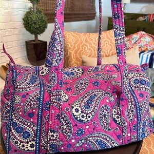 Vera Bradley Pink and Blue Paisley Travel Bag
